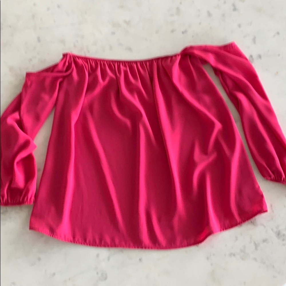 Off the shoulder fuchsia top